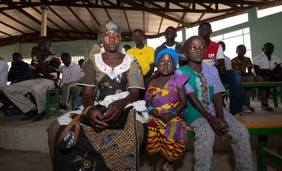 Twenty-nine-year-old Wala Matari, a former terrorist hostage, attends church with her children in the village of Zamai  in the Far North region of Cameroon.