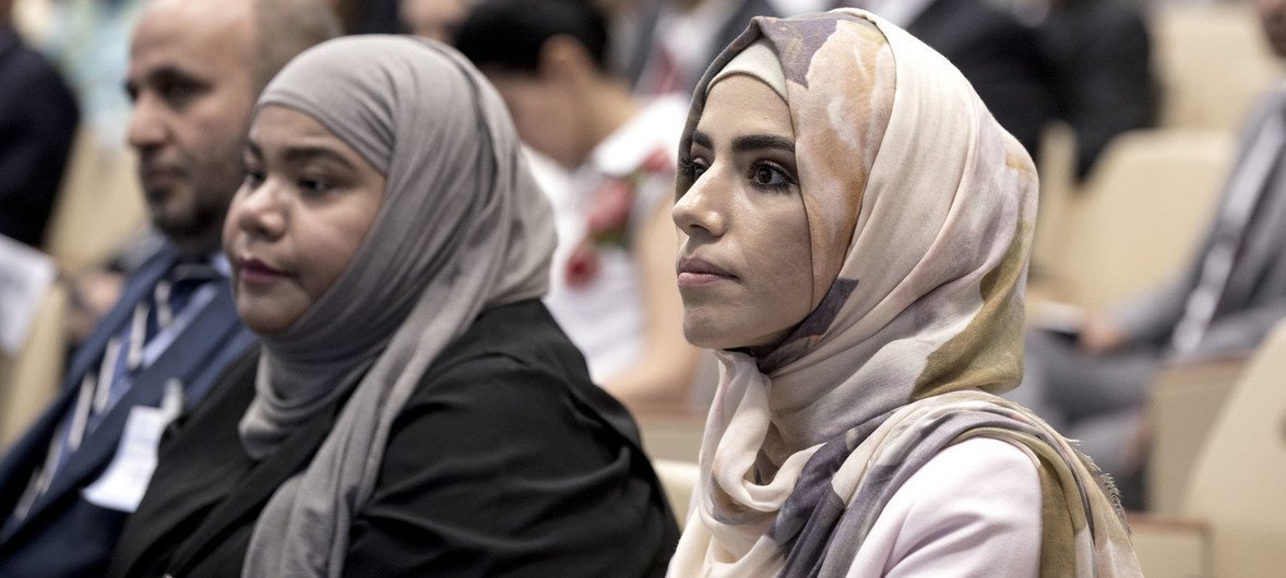 Women attending an event organized by Saudi Arabia at the UN in Rome, Italy. (2019)