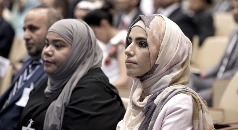 Women attend side event in Rome at the Food and Agriculture Organization's (FAO) Headquarters. (2019)