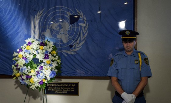 The UN held a wreath-laying ceremony to honour the memory of UN staff killed in the 2003 attack on the UN headquarters in Baghdad, Iraq. The day of the attack, 19 August, is now observed annually as World Humanitarian Day.