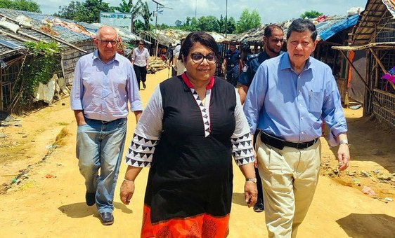 UN independent experts on a fact-finding mission in Myanmar from left: Christopher Sidoti, Radhika Coomaraswamy and Marzuki Darusman, chair. (July 2018).