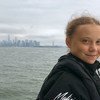 La militante pour le climat, Greta Thunberg, 16 ans, est arrivée à New York à bord d'un bateau pour participer au Sommet des Nations Unies sur le climat en septembre.