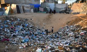 Civilians in Gaza have been displaced multiple times and forced to find shelter in areas with little public or sanitation services.
