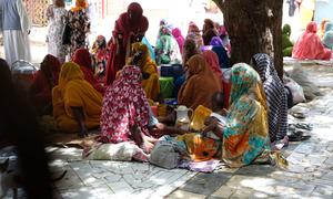 Women, pregnant or with young children, wait for appointments at a maternity hospital in Port Sudan (file)..