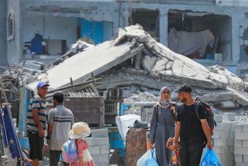 A family on the move in Gaza where 10 months of war and stifling summer temperatures have increased the risk of disease spreading