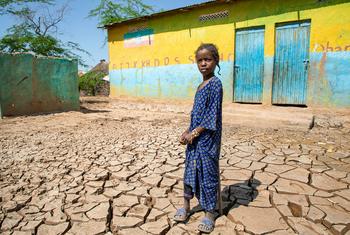 Une enfant devant son école dans la région somalienne de l'Éthiopie.