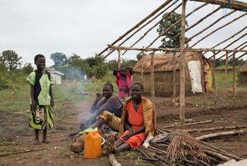 Une famille a trouvé refuge dans une ancienne base de la MINUSS dans le sud-ouest du Soudan du Sud.