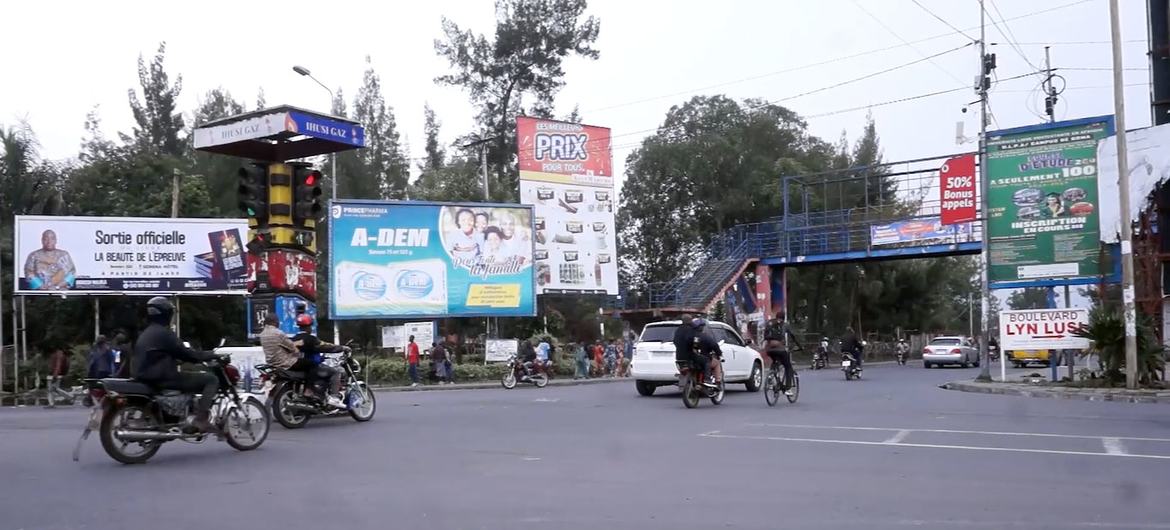 Traffic on the streets of Goma, following recent insecurity.