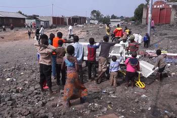 Niños reunidos en Goma, en el este de la República Democrática del Congo.