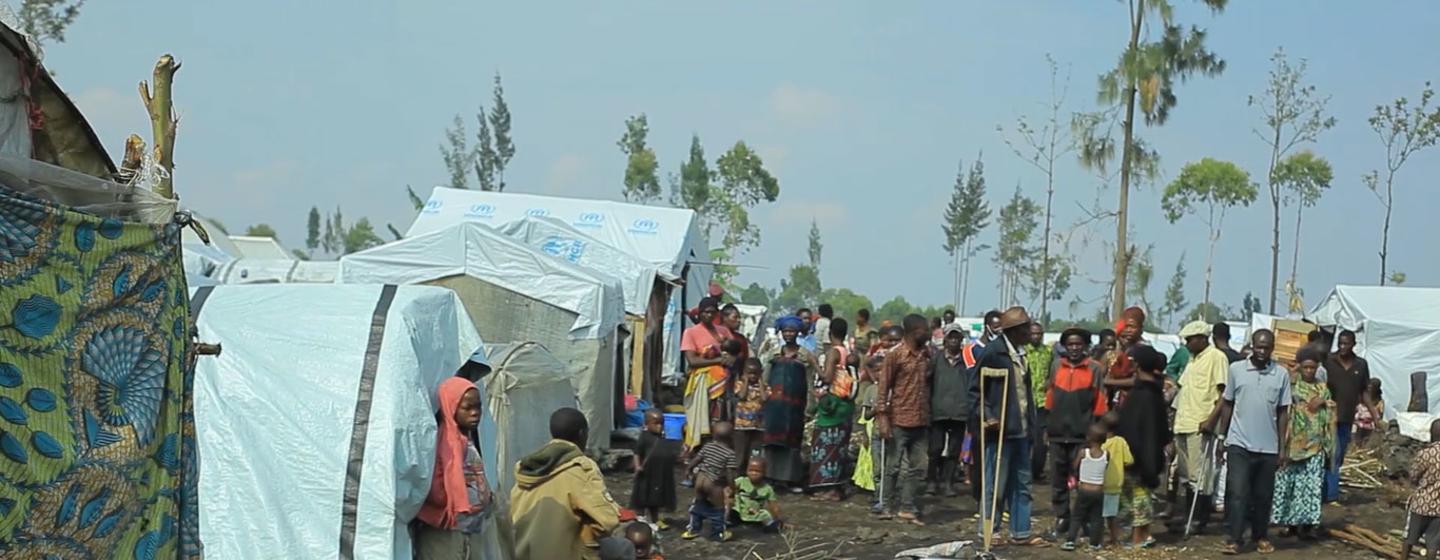 Des personnes qui ont fui leurs foyers en raison des violences vivent toujours dans un camp à Goma, en République démocratique du Congo.