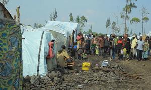 Internally displaced persons (IPDs) sheltering at a camp in Goma, Democratic Republic of the Congo.