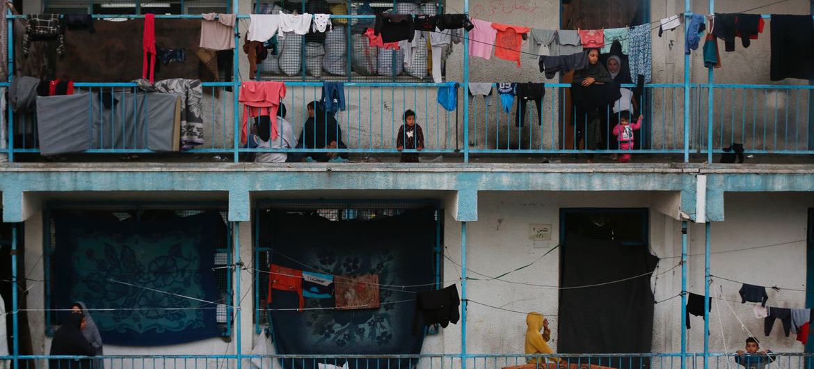 Many families are taking shelter in UNRWA school buildings.