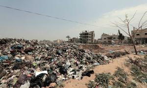 Debris and waste continue to pose a health threat to people in Gaza.