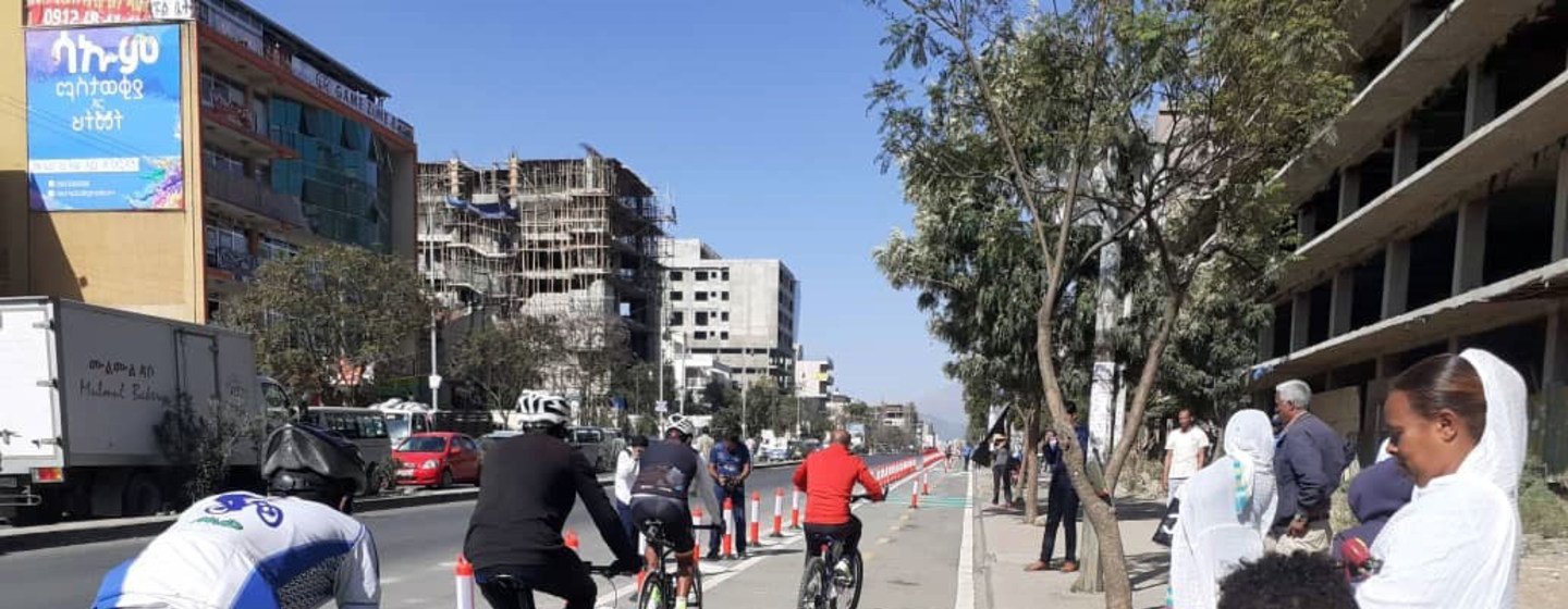 Safer streets for pedestrians and cyclists will boost Ethiopia’s sustainable recovery, through joint action supported by UN Road Safety Fund.