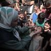 Gazan children receiving polio vaccinations.