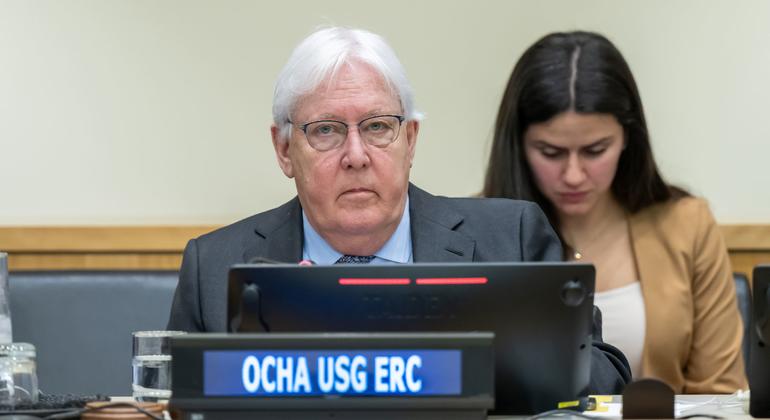 Martin Griffiths, subsecretário-geral para Assuntos Humanitários da ONU, informa sobre a situação humanitária no Território Palestino Ocupado