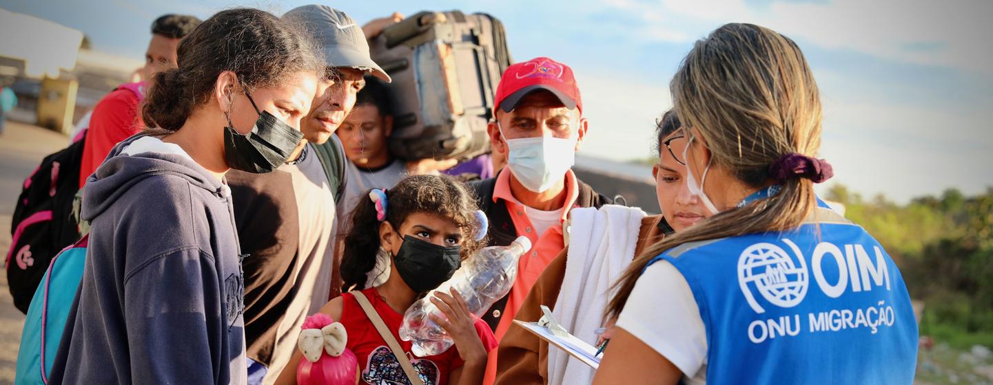 Venezuelan migrants are registered at a temporary accomodation centre in Pacaraima, North of Brazil.