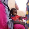 A child is screened for malnutrition at a clinic in Tawila, North Darfur. 