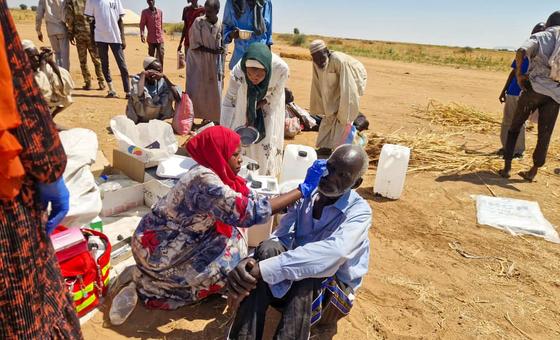 Aid is provided to people who have fled El Fasher in Darfur, Sudan.