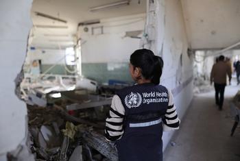 A WHO team visits a hospital in northern Gaza to assess damage.