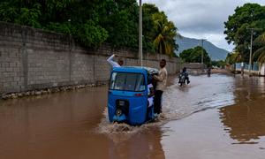 Early warning systems can help to mitigate the effects of extreme weather and reduce the impact of floods, for example in northern Haiti (file). 