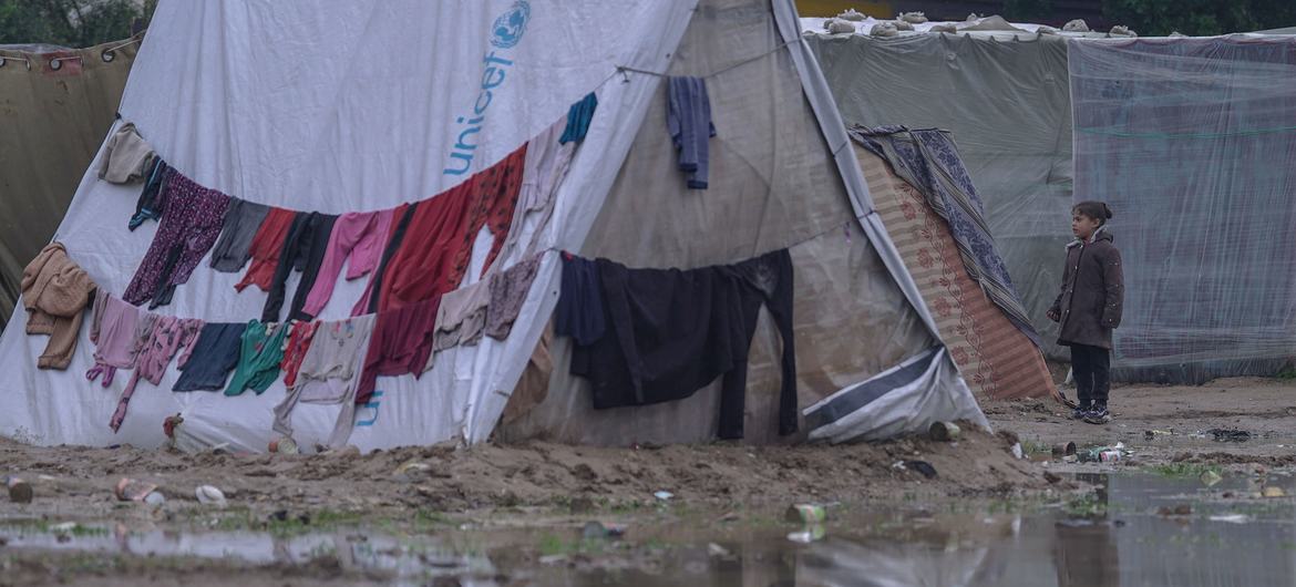 Winter rains flood shelters in Gaza. (file)