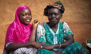 Young girls who have earned their high school diplomas at their school in a village in Mali.