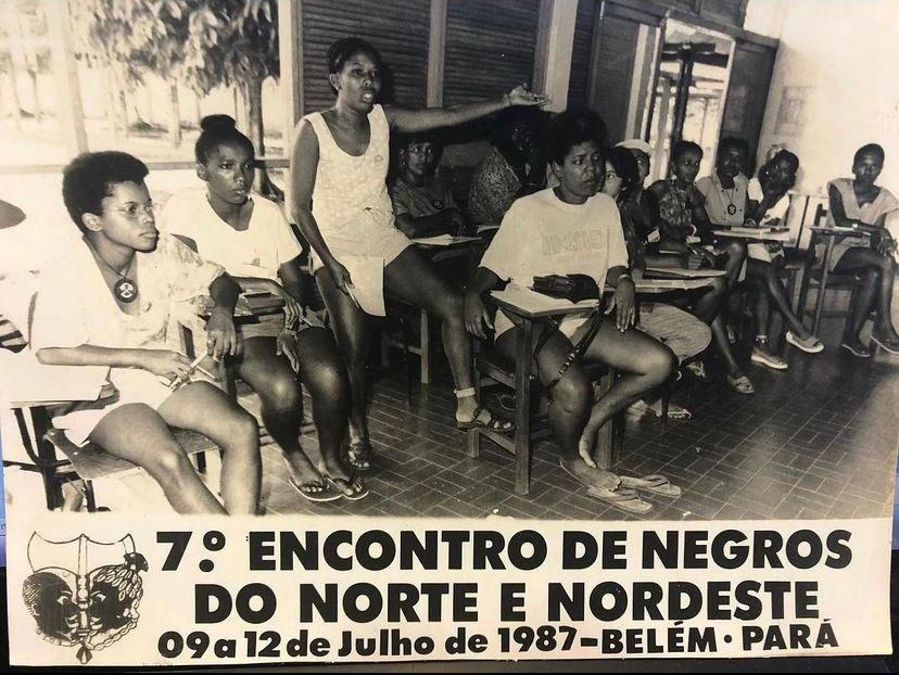 Plakat for et møte om svartes rettigheter i Brasil i 1987.