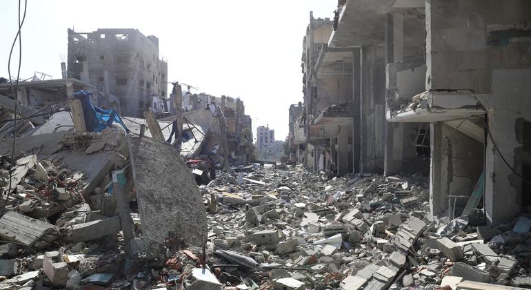 加沙地带的大部分地区成了一片废墟。