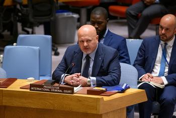 Прокурор Международного уголовного суда Карим Хан в Совбезе ООН. (Архив)