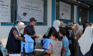 A polio vaccination programme gets underway in the Gaza Strip in September 2024.