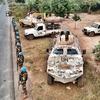 Bangladeshi peacekeepers secure a checkpoint in Begoua, Central African Republic.