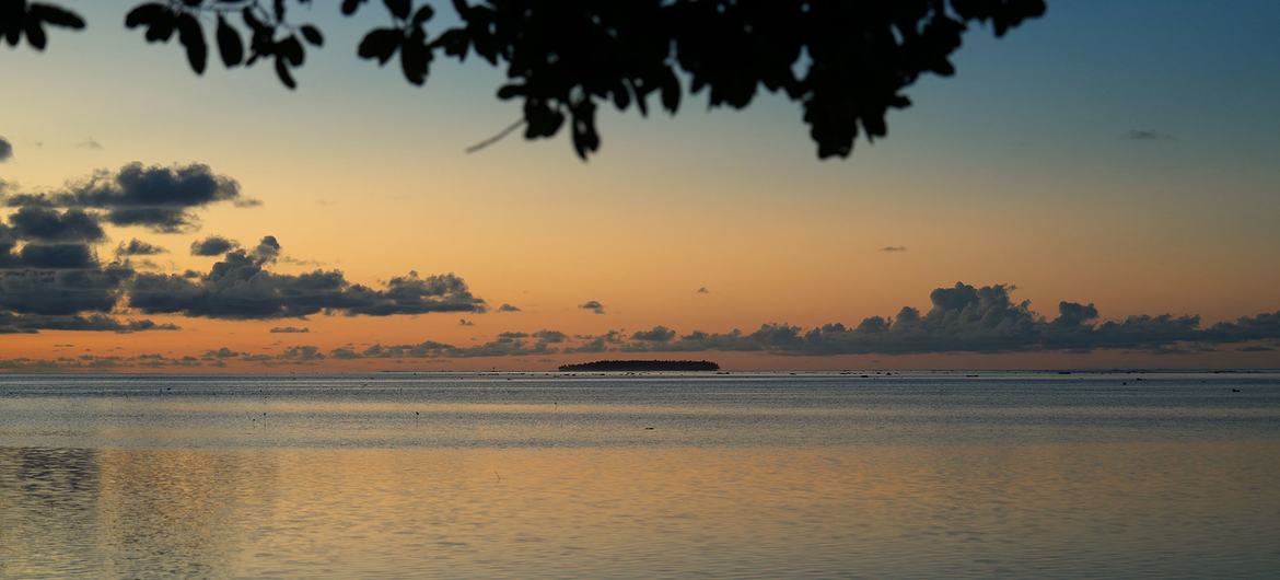 Sunset over Sikaiana, a remote atoll located more than 200 kilometres from the nearest main island.