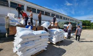 Food aid is prepared for delivery by the World Food Programe to communities in Cuba affected by Hurricane Melissa.