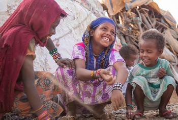 Children play in Gelhanty village in Agig in Sudan's Red Sea state.