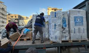 The UN delivers supplies to Kamal Adwan hospital in Gaza.