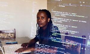 A coder in Kigali, Rwanda designs apps to encourage savings and financial independence.