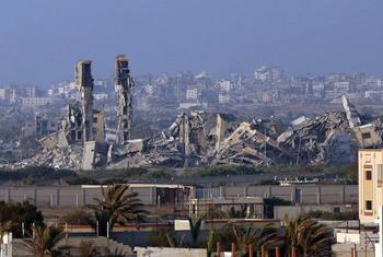 La majeure partie de la bande de Gaza a été détruite par le conflit.