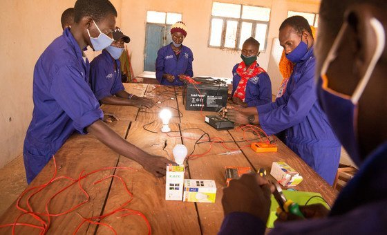 Young people in Wau are learning about electrical engineering thanks to IOM.  