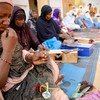 Tuareg women artisans produce leather goods as part of a project supported by the UN peacekeeping mission in Mali, MINUSMA.   