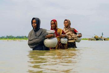孟加拉国数百万人受到洪水等气候冲击的影响。