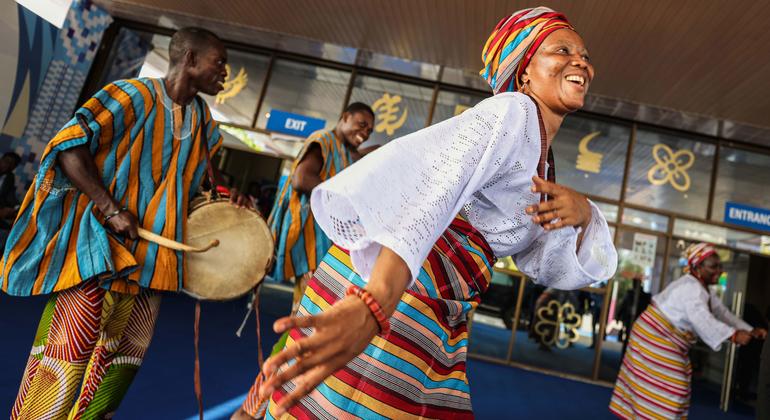 घाना में हुए वर्ष 2023 के यूएन शान्तिरक्षा मंत्रिय स्तरीय सम्मेलन में, संगीत व नृत्य कार्यक्रम की प्रस्तुति.