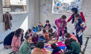 Children play under the guidance of a child counselor in Jabalya, North Gaza, December 2025. Photo: UNOCHA