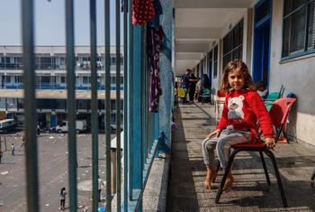 近东救济工程处在加沙开办的学校正在为因冲突而流离失所的人们提供庇护。
