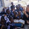 UNICEF's James Elder visits a school in Port-au-Prince.