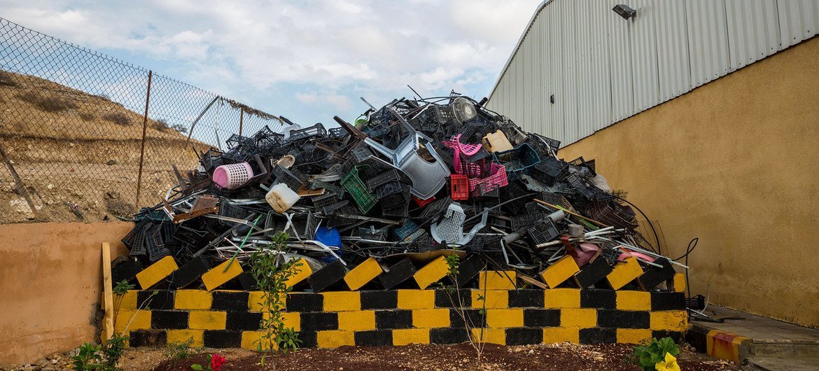 A landfill in Jordan where plastics are sorted and recycled into new products.