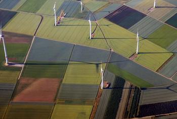 Wind turbines generate energy in Germany. 