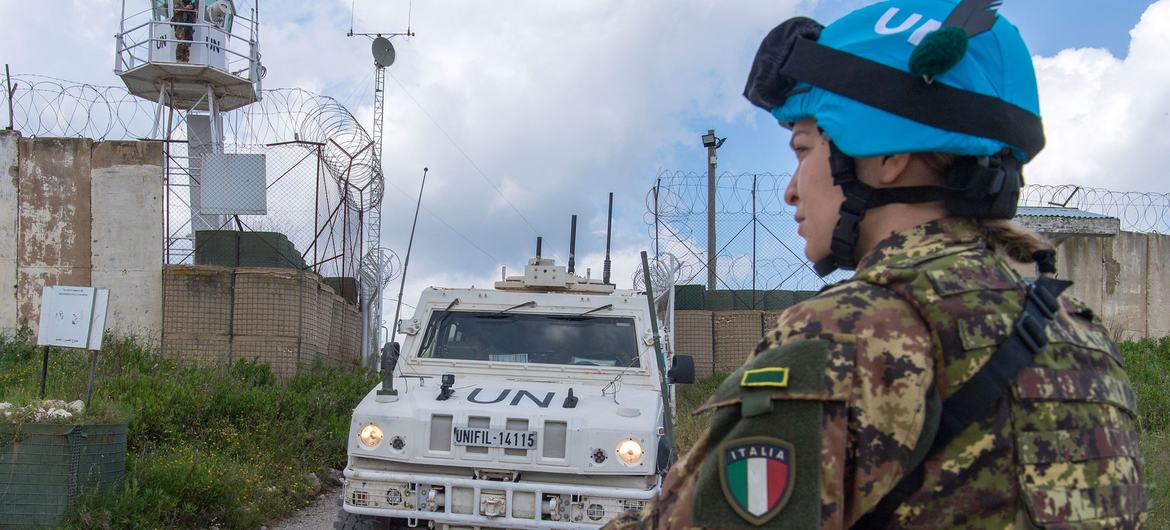 UNIFIL peacekeepers patrol between Ras Naqoura and Labounieh along the Blue Line in southwestern Lebanon. (file)