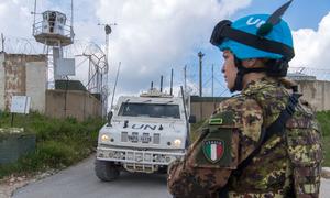 UNIFIL peacekeepers patrol between Ras Naqoura and Labounieh along the Blue Line in southwestern Lebanon. (file)