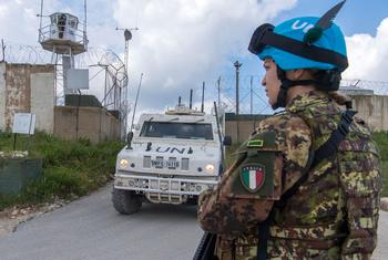 UNIFIL peacekeepers patrol between Ras Naqoura and Labounieh along the Blue Line in southwestern Lebanon. (file)